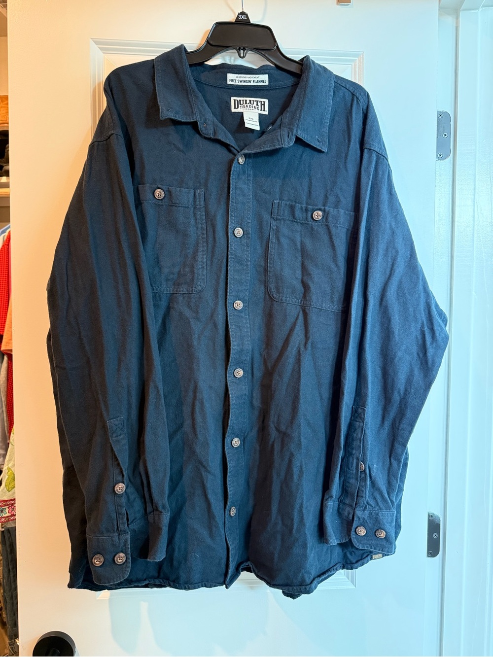 Duluth Trading Co Navy Blue Long-Sleeve Button-Up Shirt